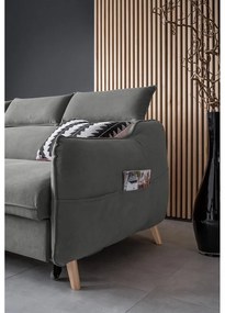 Colțar gri deschis extensibil cu tapițerie din catifea (cu colț pe partea stângă ) Sweet Harmony – Miuform