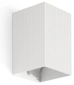 Aplica perete aluminiu striat alb, 1xGU10, LUNE square