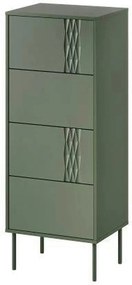 Comoda TRESSE, verde, PAL laminat, 50x40x125 cm
