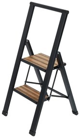 Scară pliabilă cu înveliș antiderapant din aluminiu Wenko Stepladder II, negru