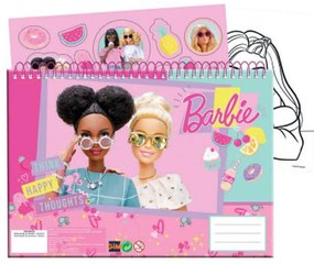 Barbie Happy Thoughts Caiet schițe A/4 cu spirală, 40 pagini și autocolante