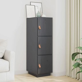 vidaXL Dulap înalt, gri, 34x40x108,5 cm, lemn masiv de pin