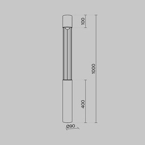 Stalp LED pentru exterior IP65 H-100cm Mill