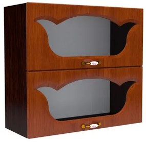 Corp superior vitrina 80 cu 2 usi orizontale Zebra MDF frunza cedru