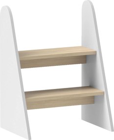 AIYAPLAY Taburet Montessori pentru Copii cu 2 Trepte, Scăunel pentru 3-8 Ani cu Margini Rotunjite, Alb | Aosom Romania