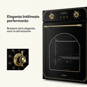 Klarstein Victoria cuptor încorporabil 45 cm 49 l neagră