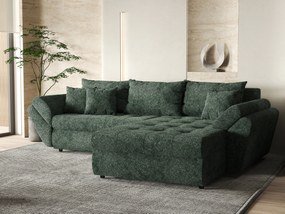 Colțar extensibil dumonde cu ladă de depozitare si sezut confortabil din spuma high-density, Loana Euphoria Green II 270x185 cm