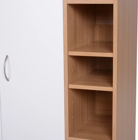Dulapior de Perete cu 2 Usi Basculante Rafturi Reglabile Dormitor si Hol Lemn 80x32x90,5cm HOMCOM | Aosom Romania