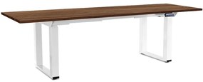 Masă înălțime reglabilă OfficeTech Strong 240 x 80 cm, picioare albe, stejar silverjack