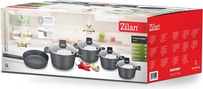 Set de oale Zilan ZLN0942 Negru, cu 9 piese, invelis din marmura si manere fine la atingere