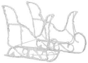Decoratiune de Craciun reni si sanie 160 leduri 130 cm acrilic 1, Alb cald, 43 x 11 x 55 cm (2 pcs)