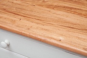 Comoda, L114 48 H99 cm, alb natur antichizat, lemn masiv