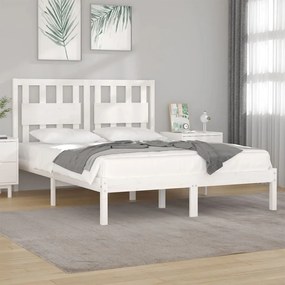3103929 vidaXL Cadru de pat, alb, 120x200 cm, lemn masiv de pin