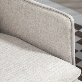 HOMCOM Divano 2 Posti in Tessuto Effetto Lino con Braccioli e Cuscini Imbottiti, Divanetto 2 Posti Moderno con Gambe in Acciaio, per Ufficio, Soggiorno, Salotto e Camera da Letto, 139x68x80 cm, Crema | Aosom Romania