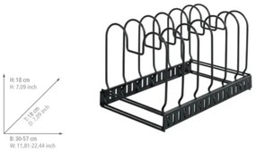 WENKO 53149100 - Suport pentru capace și tigăi, 18 x 18 cm, negru