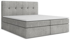 Pat boxspring gri deschis cu spațiu de depozitare 160x200 cm Palta – Makamii