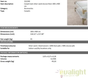 Covor design LUX realizat manual din vascoza si in, Liam 300x400cm 112240 HZ