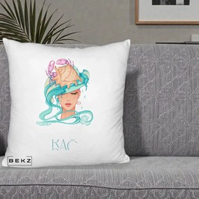 Perna Personalizata Zodie Rac, 40x40 cm, Alb Pufos, Husa Detasabila, Perna Inclusa, BEKZ®