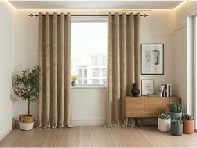 Perdea opaca ELVIO VELVET 140x250 cm, bej Agatat: Inele metalice