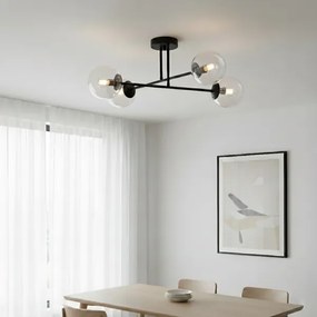 Brilagi - Lustru aplicat MALIVA 4xE14/15W/230V negru/transparent