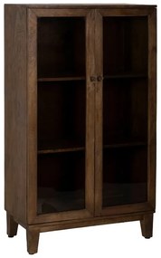 Vitrină maro din lemn de mango 80x140x40 cm Ravi – Ixia