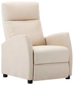 Fotoliu rabatabil, crem, material textil