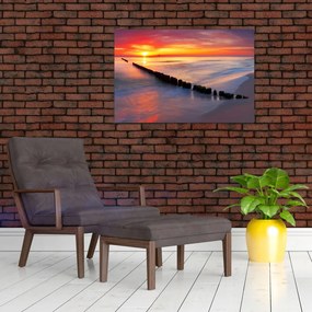Tablou - Apus de soare, Marea Baltică, Polonia (90x60 cm)