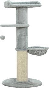 PawHut Ansamblu de joacă pentru pisici, 103.5 cm înălțime, cu pat și hamac, Gri | Aosom Romania