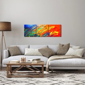 Tablou - Abstract colorat (cu ceas) (90x30 cm)