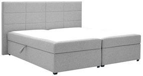 Pat matrimonial Boxspring 180 cm Revenant (gri deschis) (cu somieră și saltea) (cu sp. depozitare). 1098563
