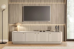 Dulap TV Vesper 187 cm cu 4 uși - cașmir / mânere aurii