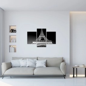 Tablou - Turnul Eiffel, alb-negru (90x60 cm)