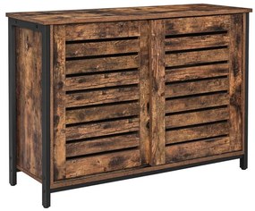 Comodă cu uși glisante FIRA maro/negru