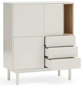 Comodă crem 100x120x40 cm Corvo – Teulat