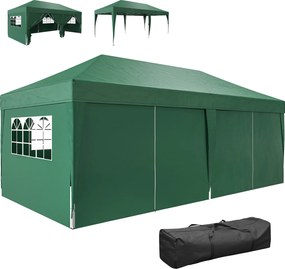 Outsunny Pavilion aprox. 6x3 m Stabil Rezistent la iarnă Pop-up Pavilon pliabil cu fereastră Ușă cu fermoar Panouri laterale Protecție UV | Aosom Romania