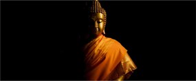 Tablou - Statuia lui Buddha de aur (120x50 cm)