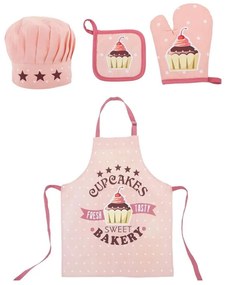 Set de bucătărie pentru copii din bumbac 4 buc Cupcakes - Tiseco Home Studio