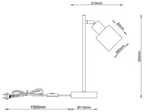 Lampa de masă TRENT Globo 54114-1T, 1xE14/25W/230V