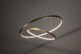 Lustra LED cu telecomanda cu 2 inele metal auriu Beliza