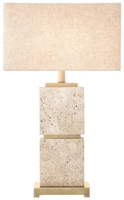 Veioza, Lampa de masa LUX cu baza din travertin Newton