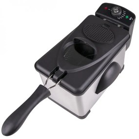 Friteuza Oliver Voltz OV51980H, 2000W, 2 L, Cos detasabil, Termostat 115-190°C, Inox/Negru