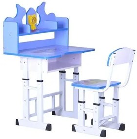 Birou si scaun,reglabile,pentru copii-Albastru