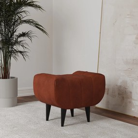 Taburet Tapitat Atlas, Caramel, Stofa, 60 x 40 x 47 cm