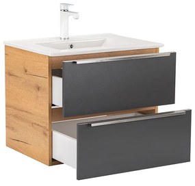 Dulap inferior Vario Trim 60 cu lavoar stejar-antracit
