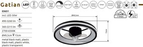 Lustra LED cu ventilator si telecomanda GATIAN