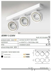 Spot aplicat directionabil JERRY 3 alb ZZ AZ1885