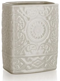 Pahar pentru periuţe de dinţi din ceramică, gri-bej