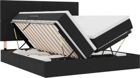 vidaXL Pat cu storage cu saltea Negru 180 x 200 cm Catifea
