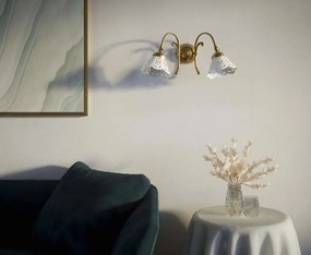 Aplica de perete din alama si abajur ceramic Zefira