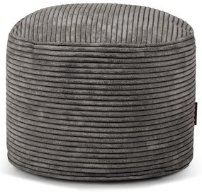 Fotoliu bean bag gri închis cu tapițerie din catifea reiată Mini – SLOWDOWN